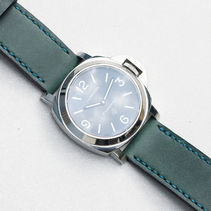 Panerai Luminor Zero on Aqua leather strap with teal stitching