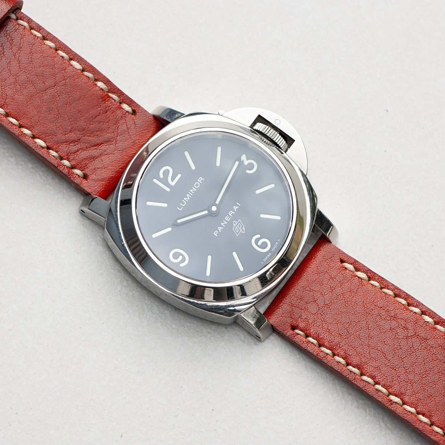 Panerai Luminor Zero on Arancio leather strap with natural stitching