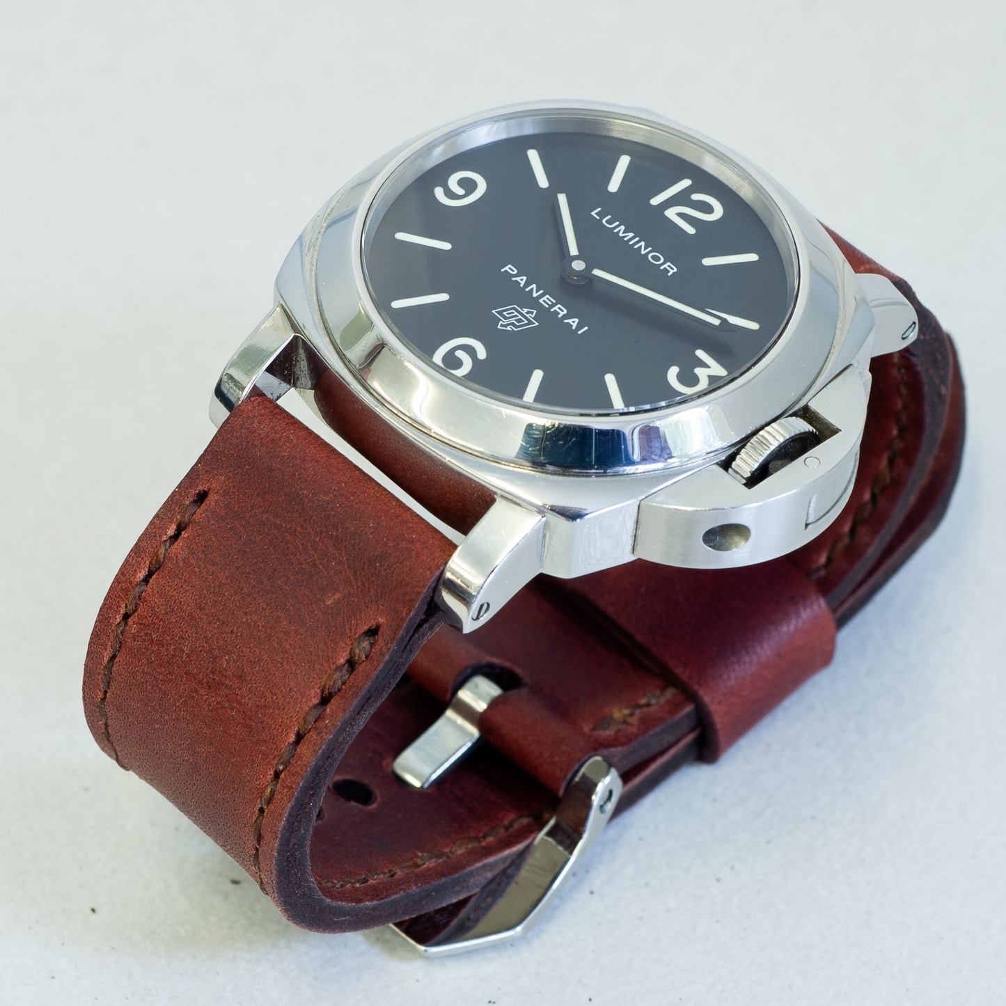 Panerai Luminor Zero on Autumn Leaf leather strap with light brown stitching