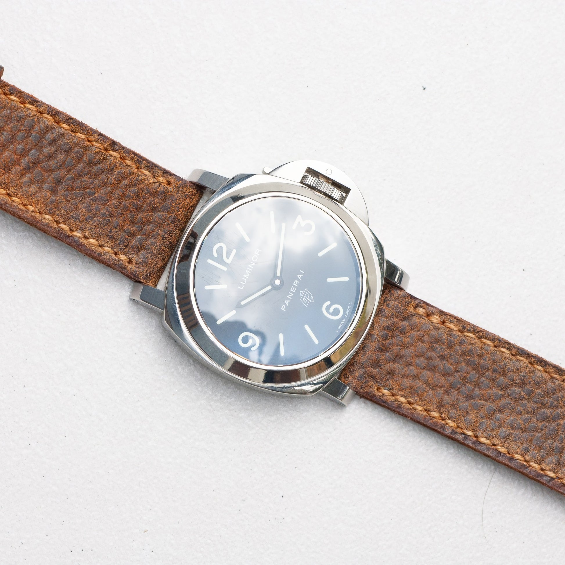 Panerai Luminor Zero on Badlands leather strap with butterscotch stitching