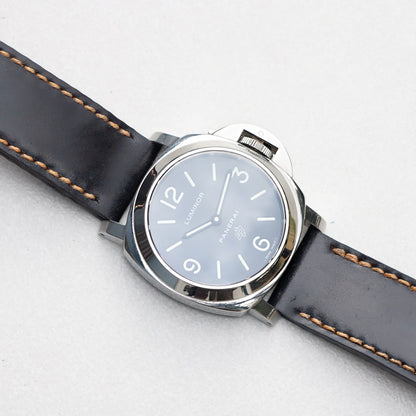 Panerai Luminor Zero on Black Shell Cordovan leather strap with butterscotch stitching
