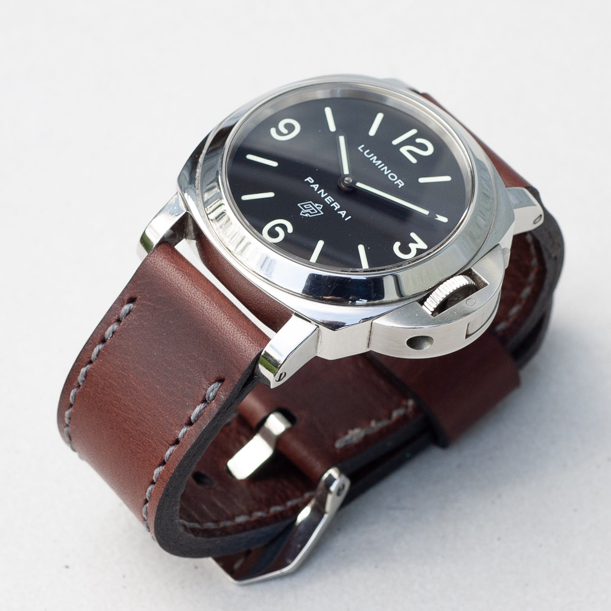 Panerai Luminor Zero on Brutal leather strap with grey stitching