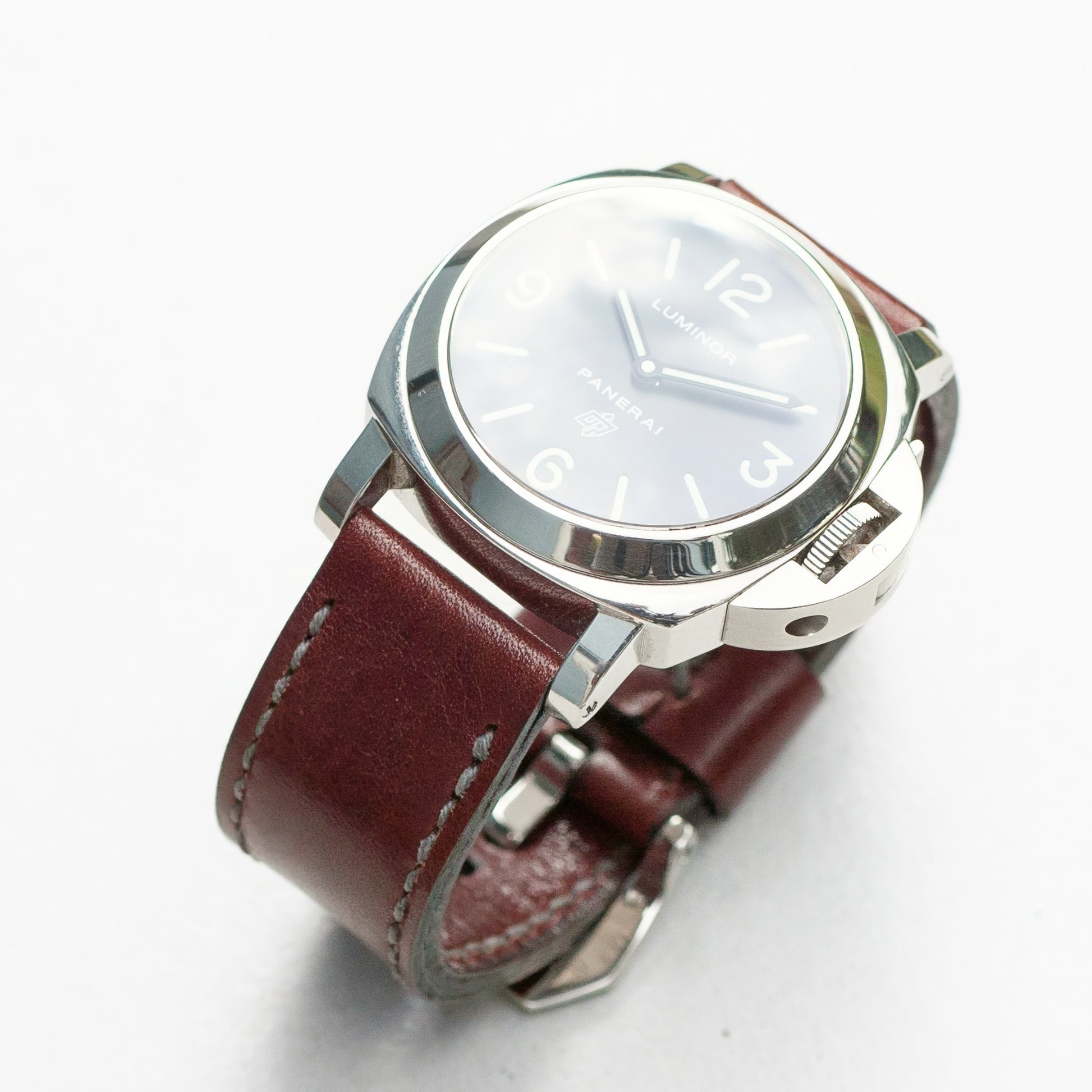 Panerai Luminor Zero on Chestnut leather strap with grey stitching