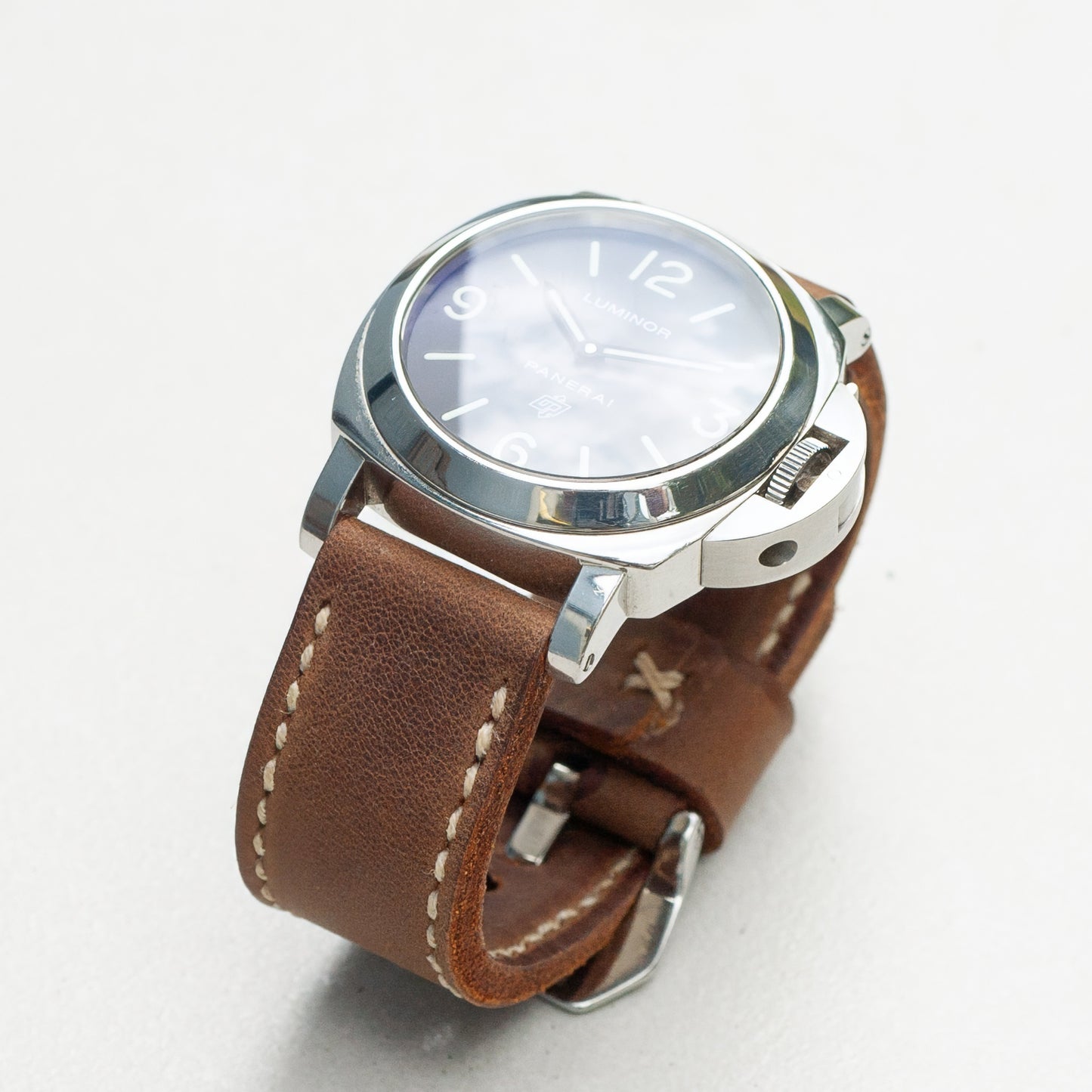 Panerai Luminor Zero on Cocoa leather strap with natural stitching