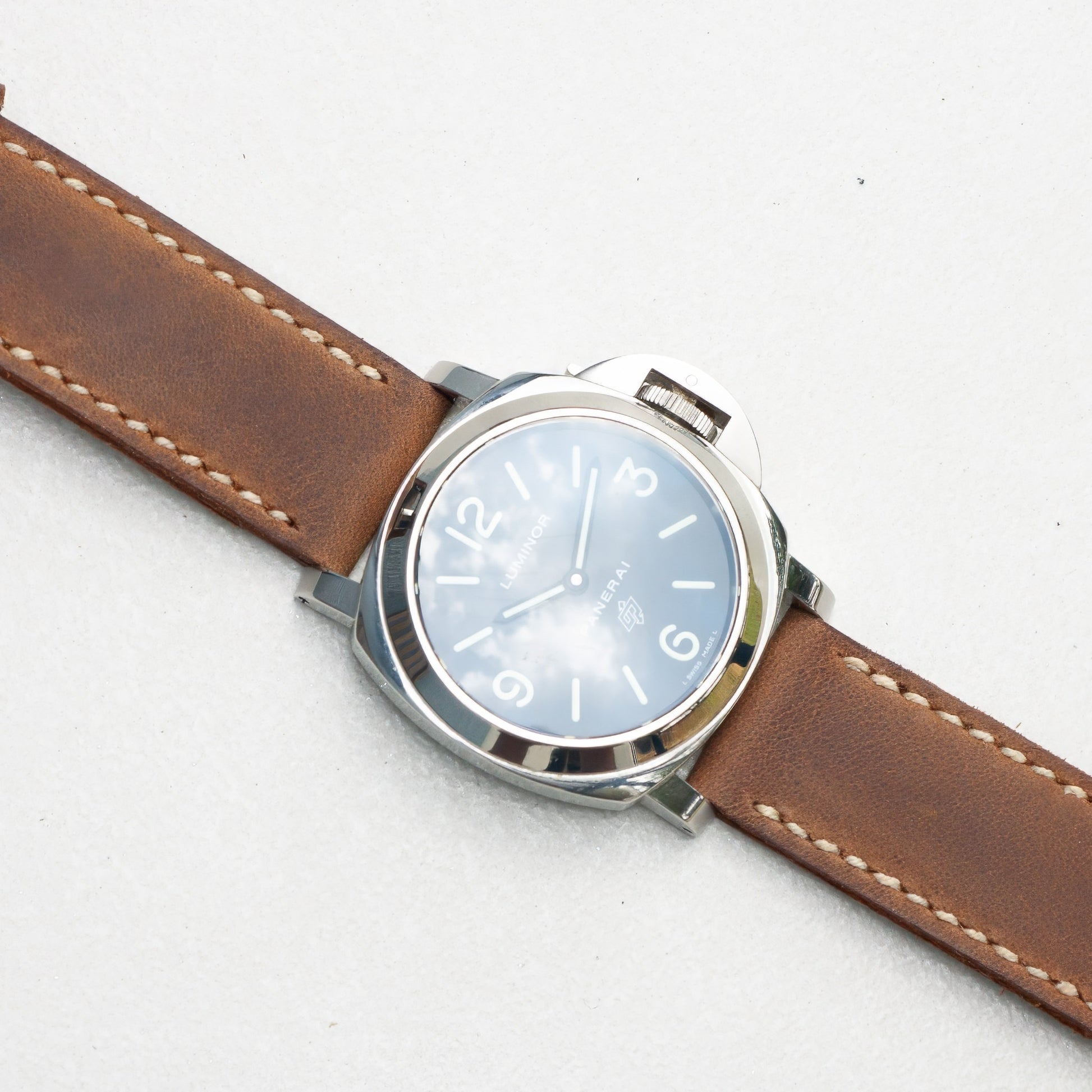 Panerai Luminor Zero on Cocoa leather strap with natural stitching