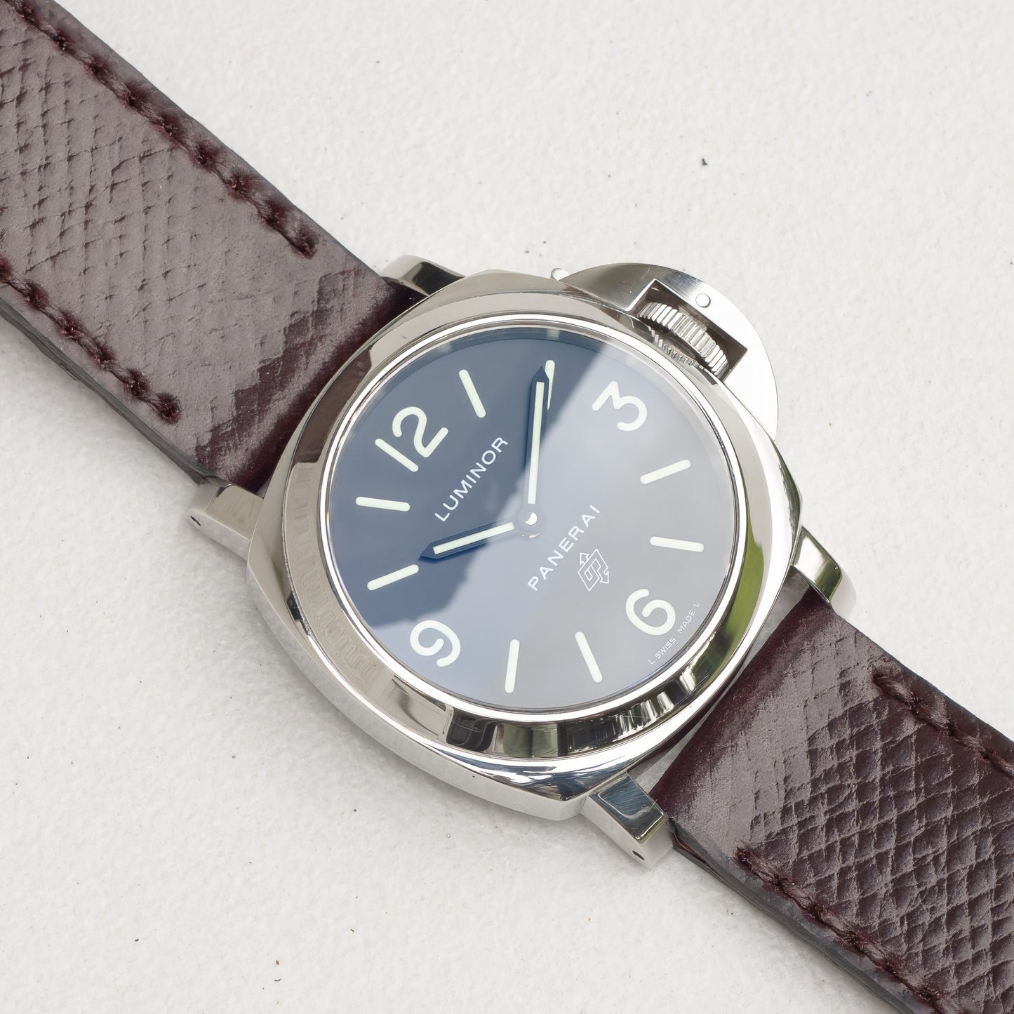Panerai Luminor Zero on Cognac leather strap with dark brown stitching