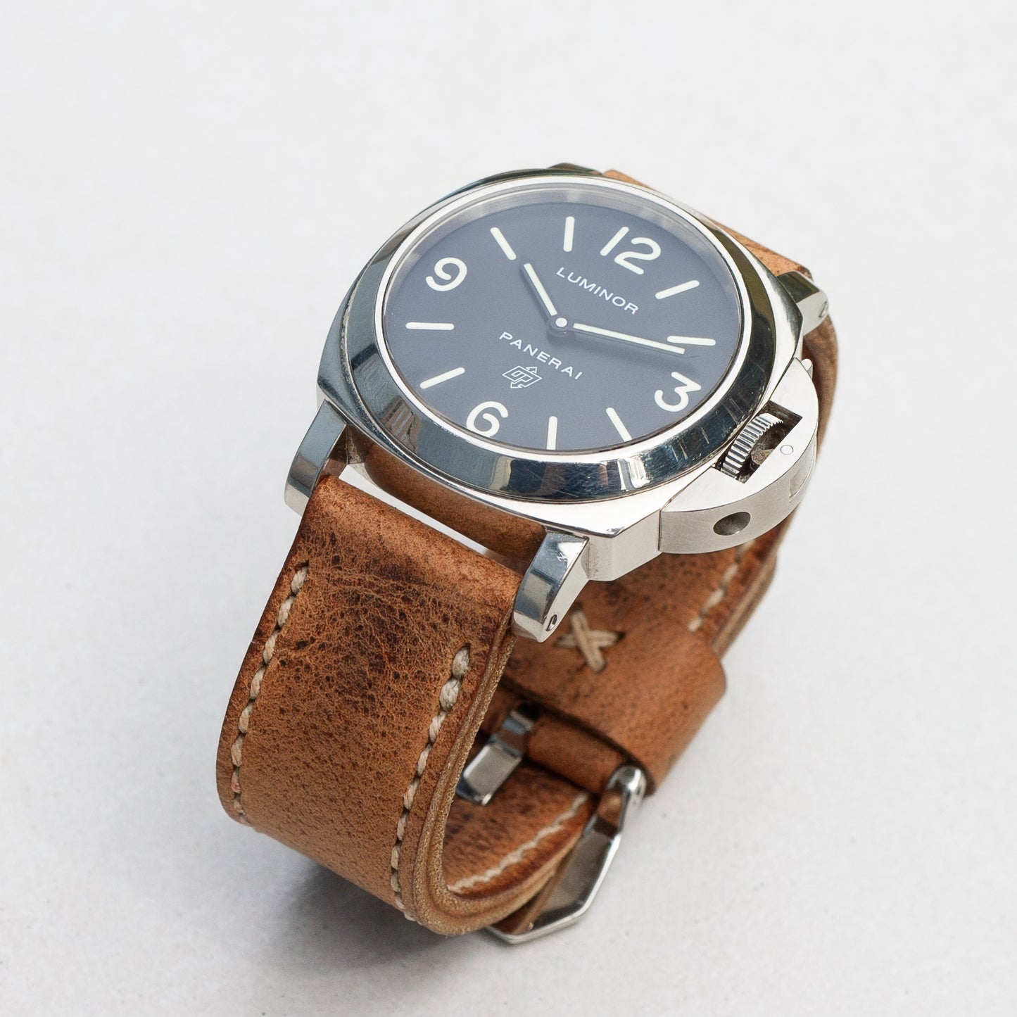 Panerai Luminor Zero on Dark Kudu leather strap with natural stitching