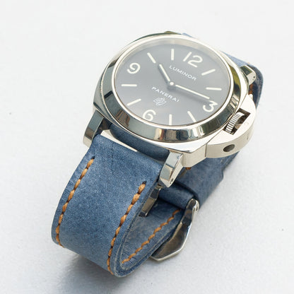 Panerai Luminor Zero on Denim leather strap with butterscotch stitching