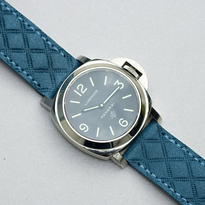 Panerai Luminor Zero on Harlequin leather strap with pale blue stitching