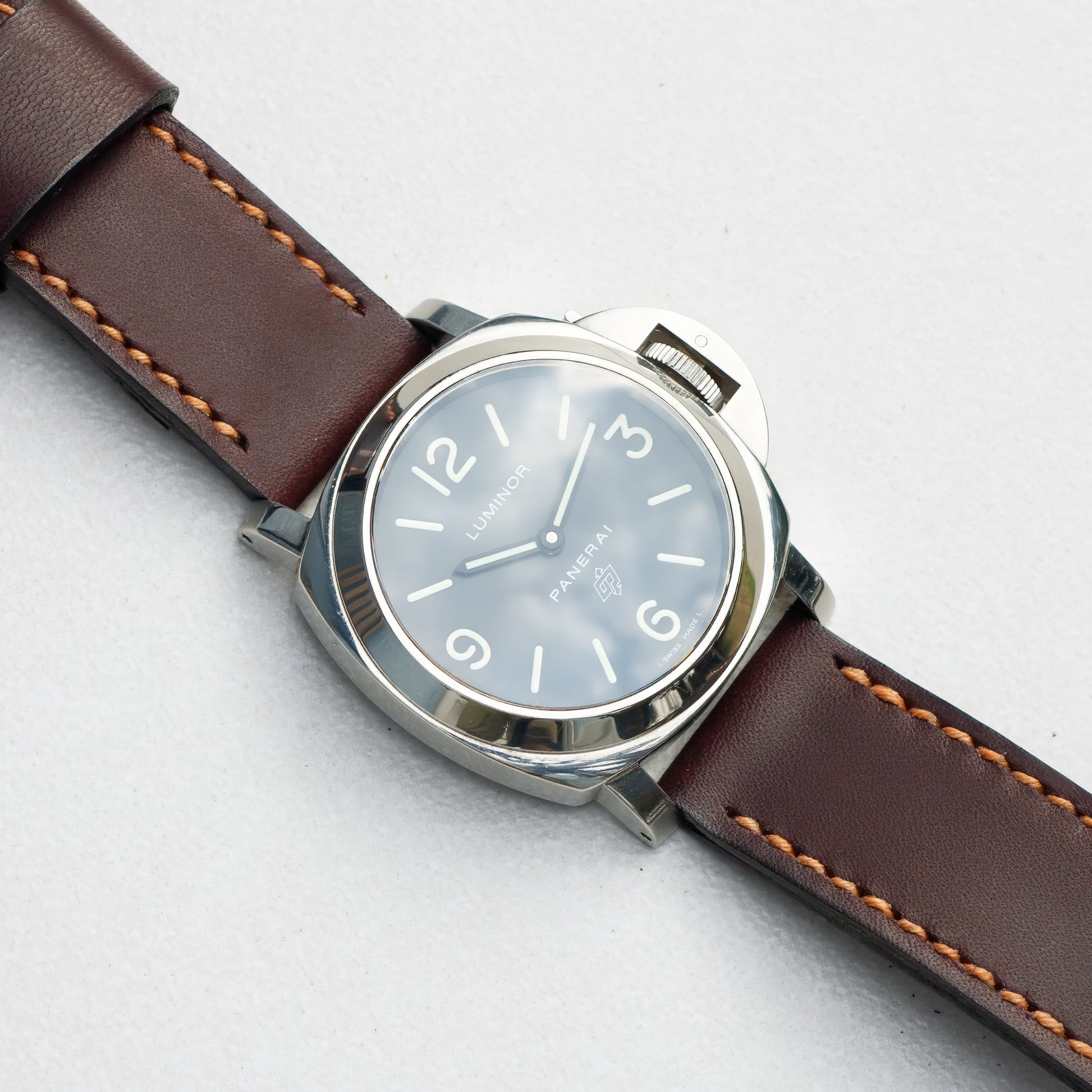 Panerai Luminor Zero on Havana leather strap with butterscotch stitching