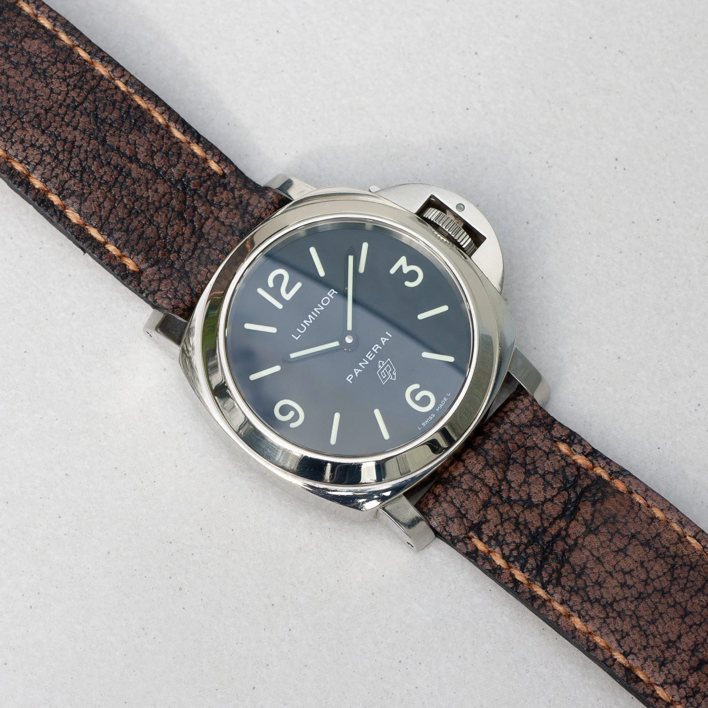 Panerai Luminor Zero on Heidrun leather strap with butterscotch stitching