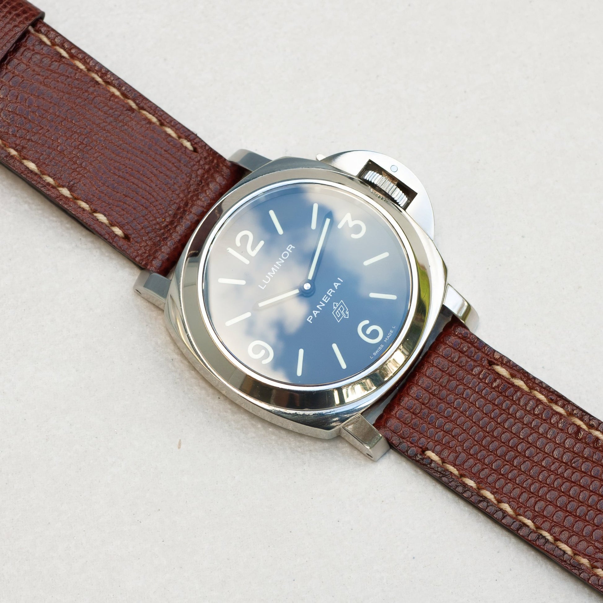 Panerai Luminor Zero on Iguana leather strap with natural stitching