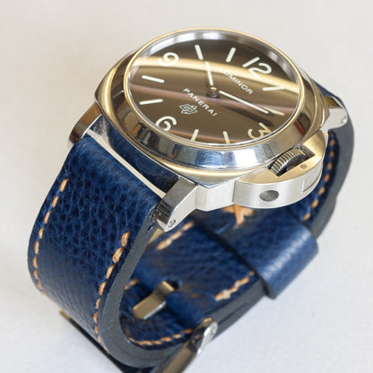 Panerai Luminor Zero on Indigo leather strap with butterscotch stitching