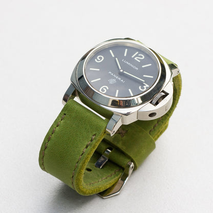 Panerai Luminor Zero on Lime leather strap with olive drab stitching