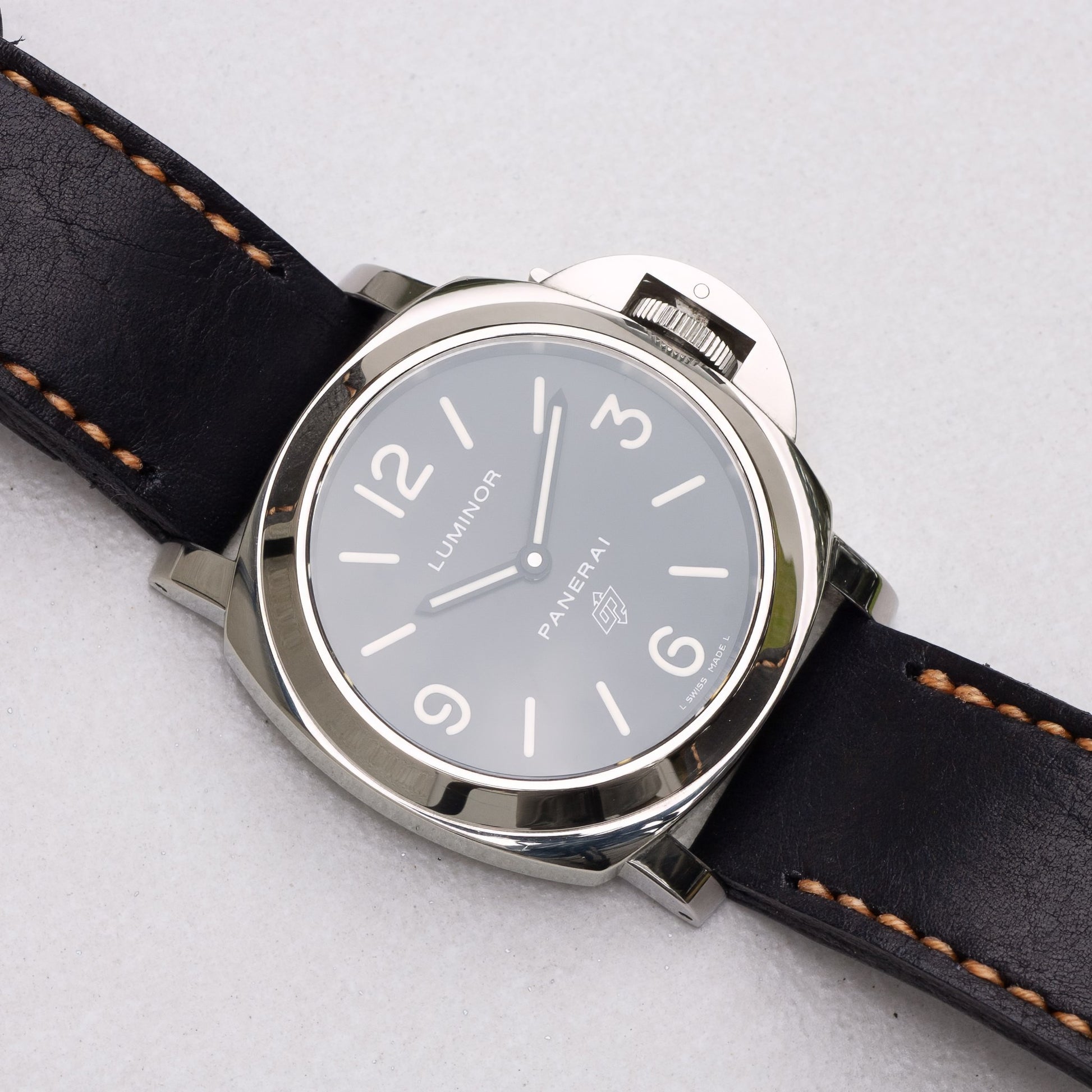 Panerai Luminor Zero on Nero leather strap with butterscotch stitching