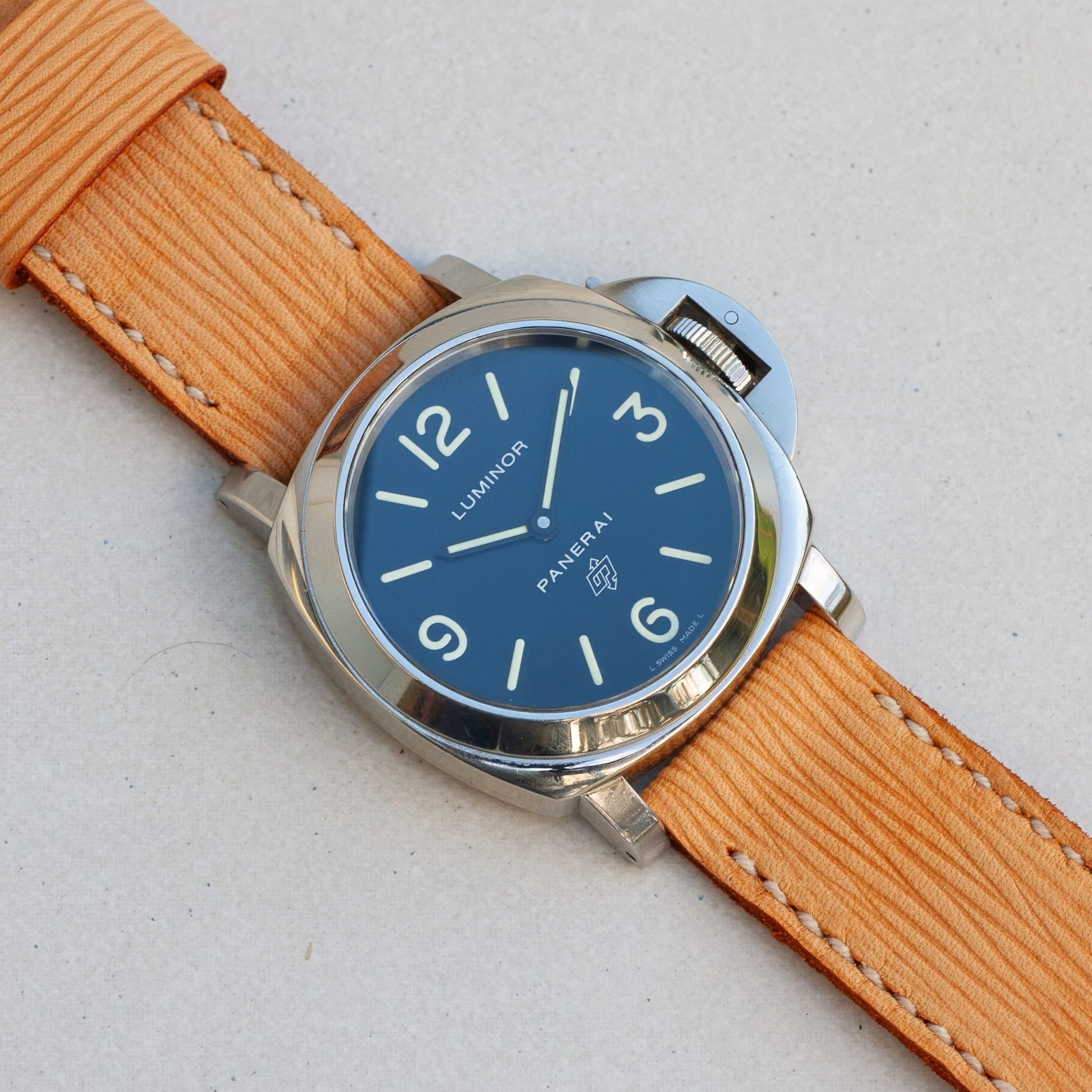 Panerai Luminor Zero on Nirvana leather strap with natural stitching