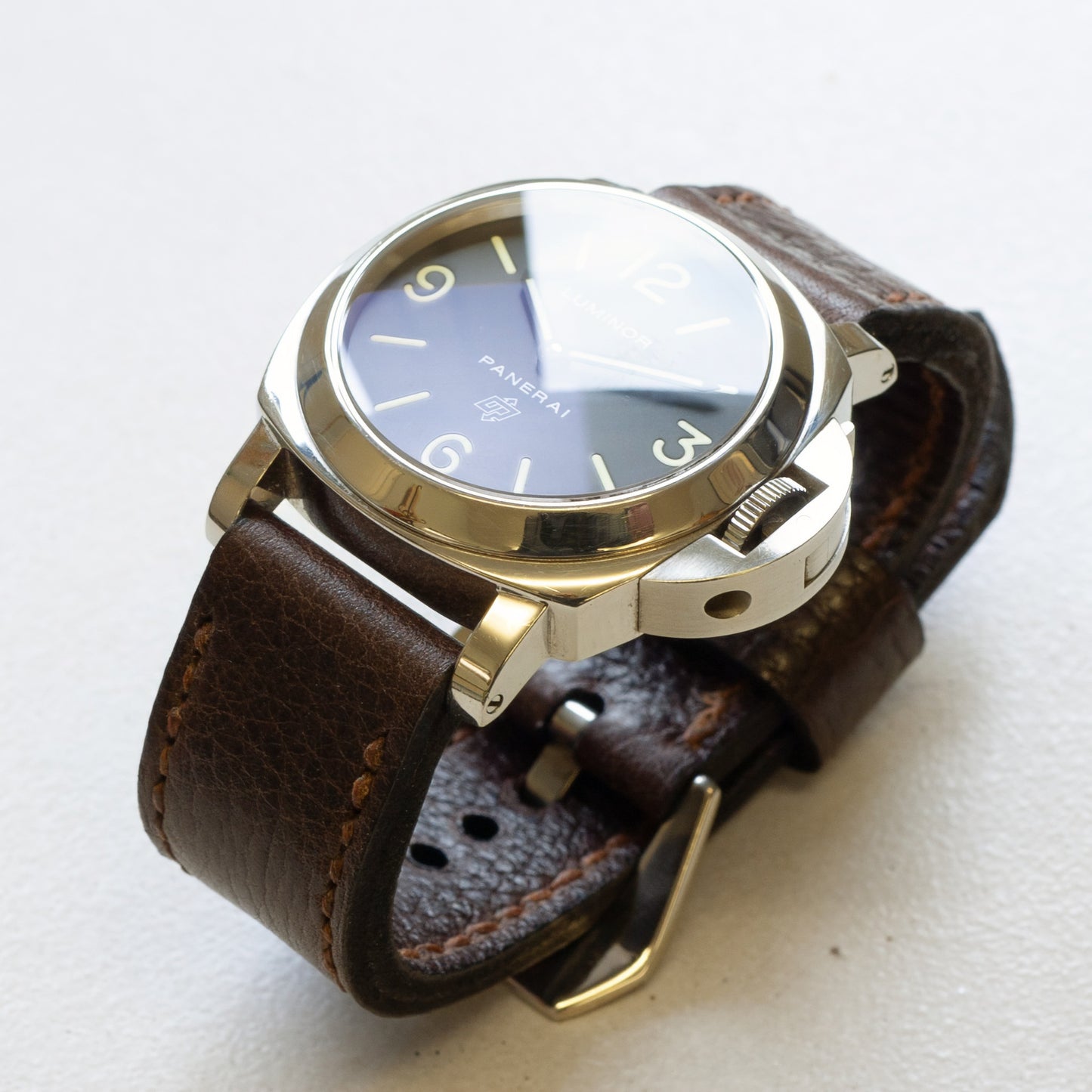 Panerai Luminor Zero on Nordic Ox leather strap with light brown stitching