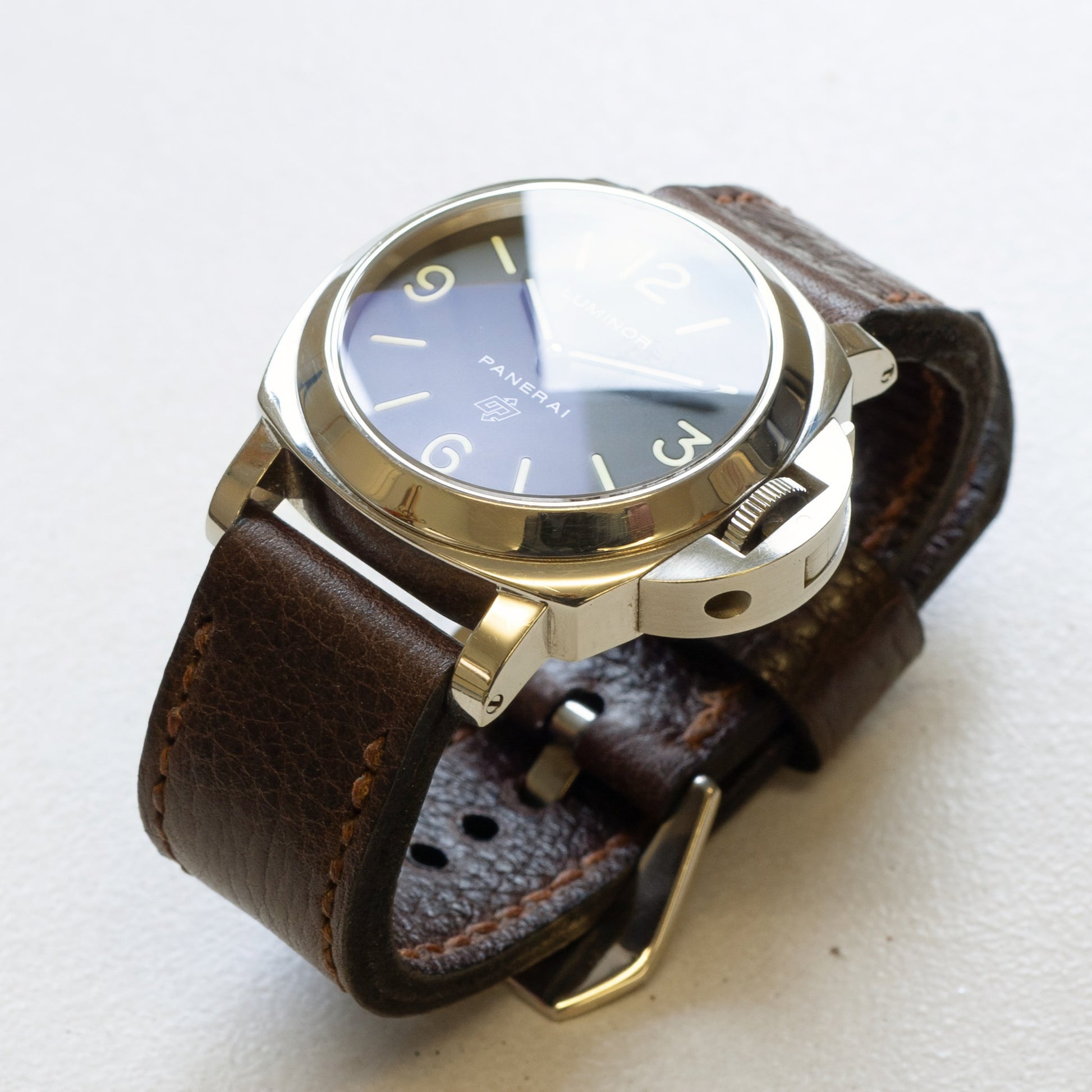 Panerai Luminor Zero on Nordic Ox leather strap with light brown stitching