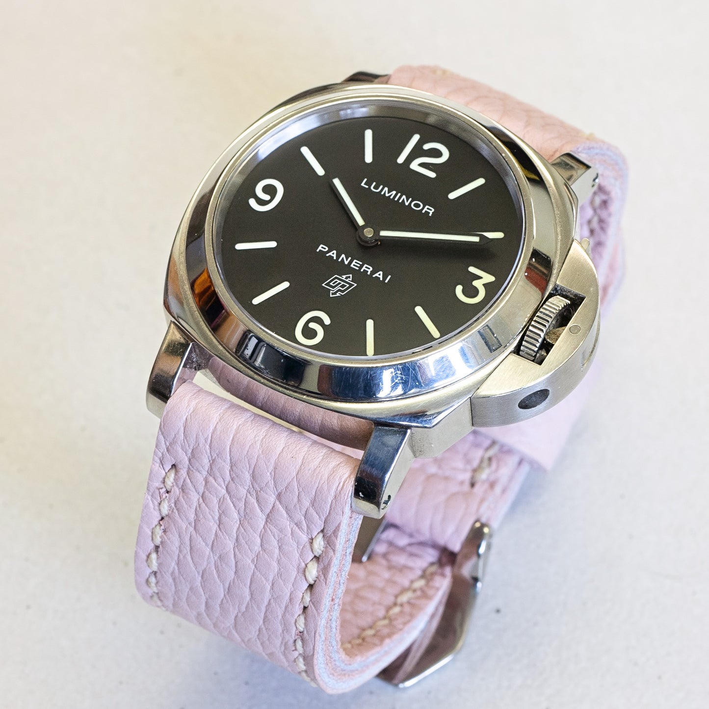 Panerai Luminor Zero on Pastel leather strap with natural stitching