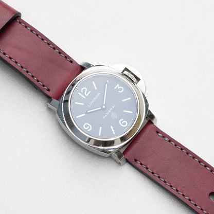 Panerai Luminor Zero on Plum leather strap with grey stitching