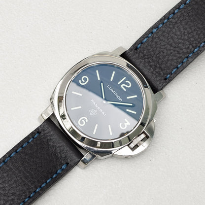 Panerai Luminor Zero on Raven leather strap with royal blue stitching