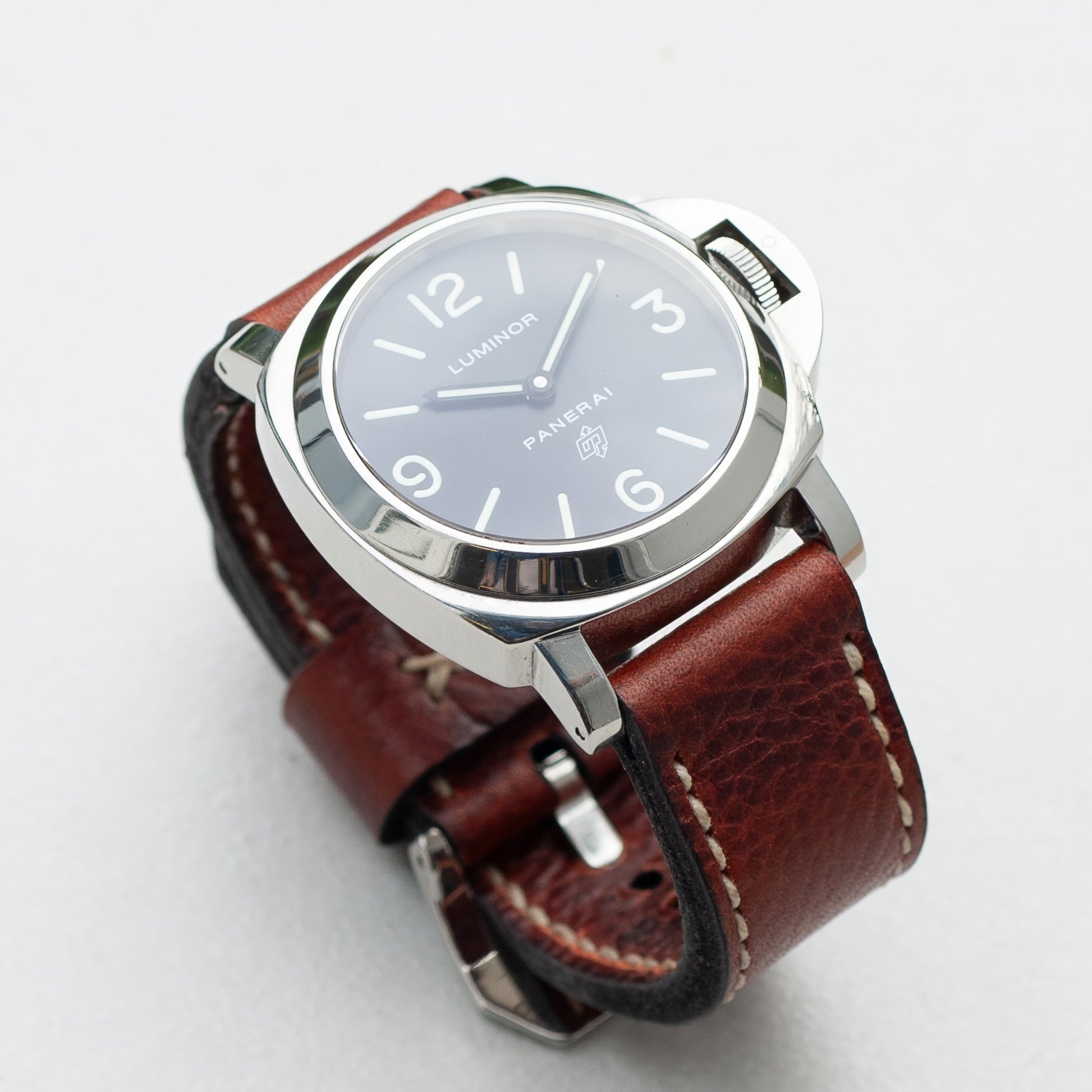 Panerai Luminor Zero on Redwood leather strap with natural stitching