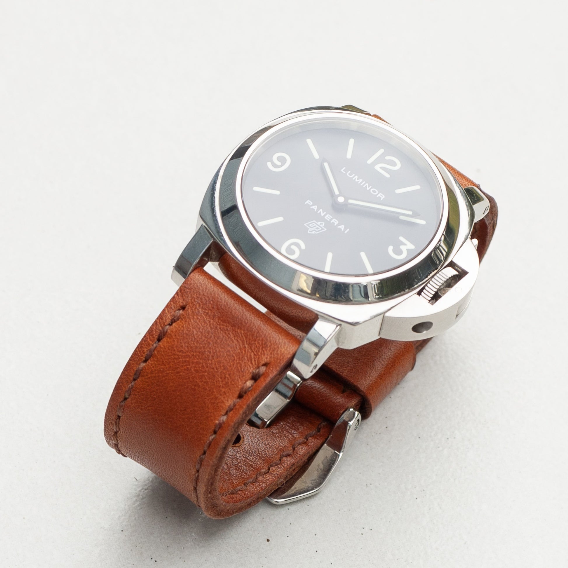 Panerai Luminor Zero on Russet leather strap with light brown stitching