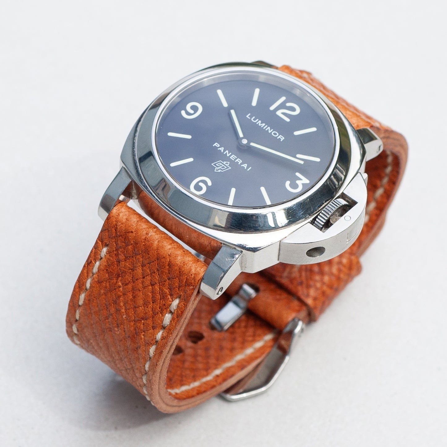 Panerai Luminor Zero on Russian Tan leather strap with natural stitching
