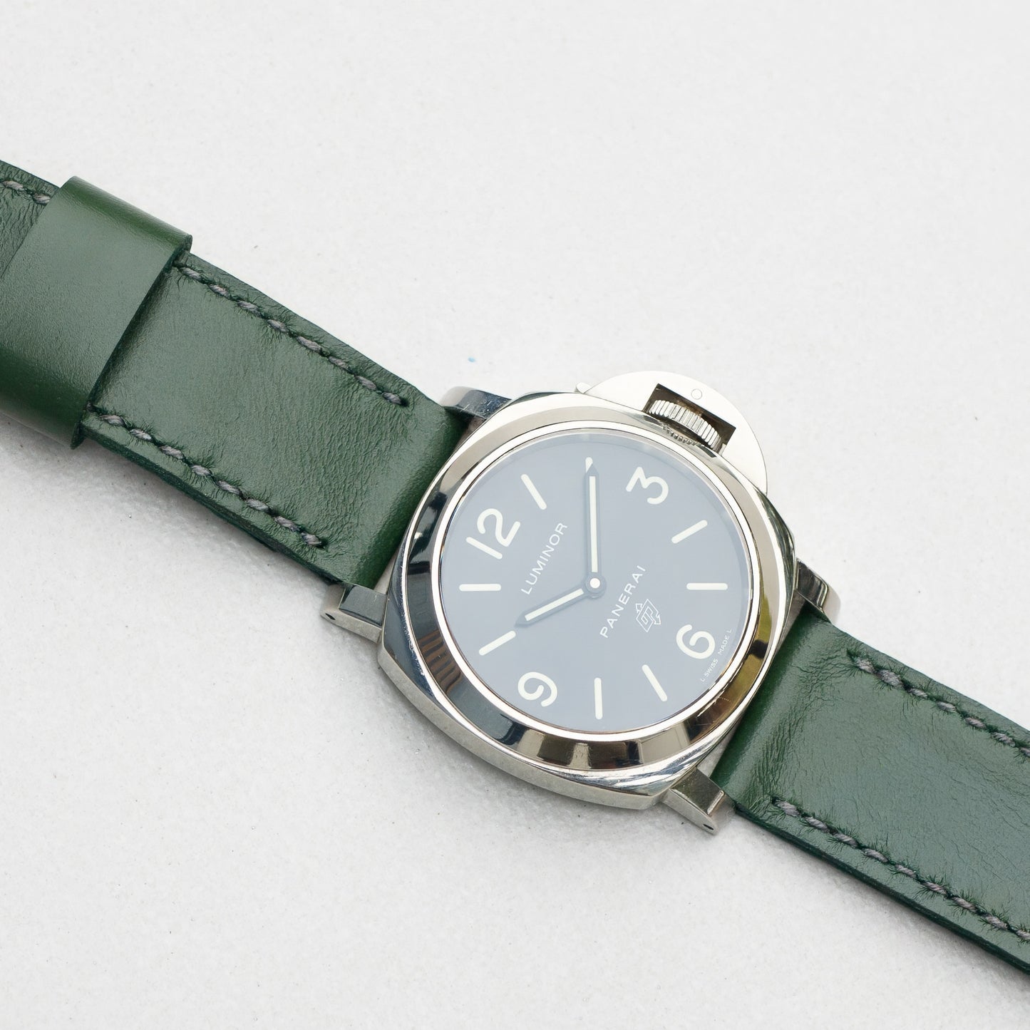 Panerai Luminor Zero on Sage leather strap with grey stitching
