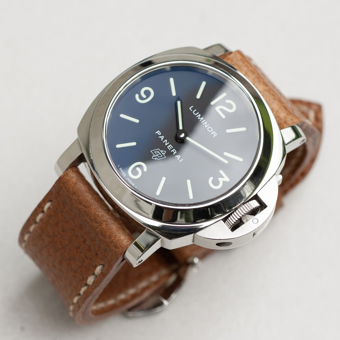 Panerai Luminor Zero on Sandstone leather strap with natural stitching