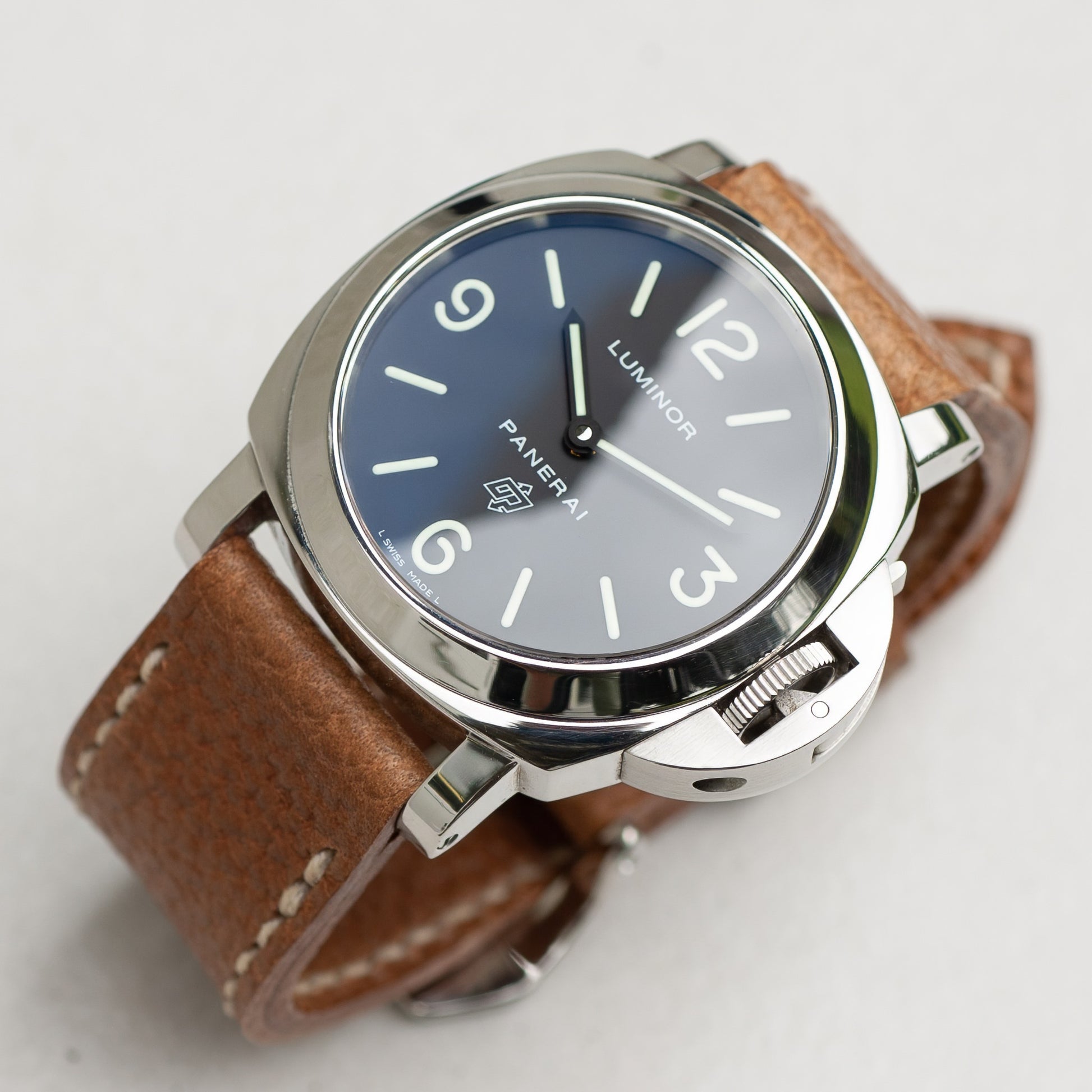 Panerai Luminor Zero on Sandstone leather strap with natural stitching