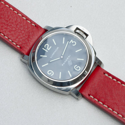 Panerai Luminor Zero on Scarlet leather strap with natural stitching