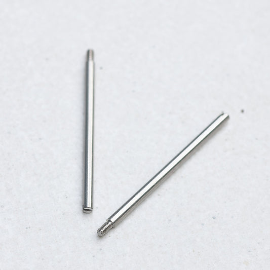 Two Panerai screw bars with threaded ends, placed on a plain light gray background.