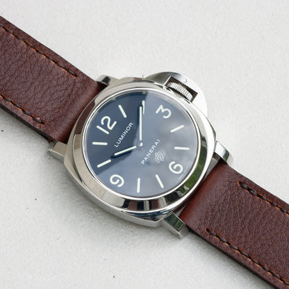 Panerai Luminor Zero on Shooting Brake leather strap with dark brown stitching