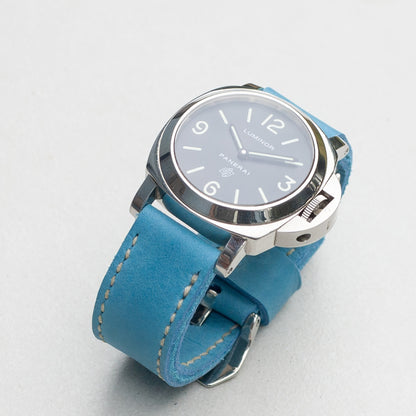 Panerai Luminor Zero on Sky Blue leather strap with white stitching