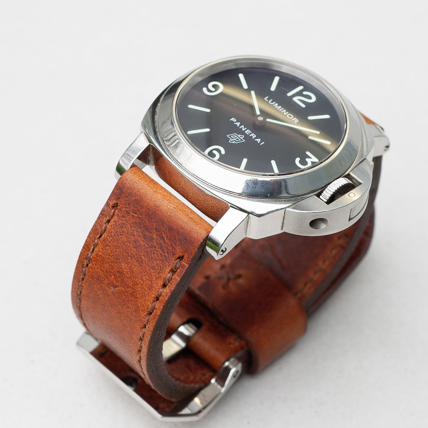 Panerai Luminor Zero on Tundra leather strap with light brown stitching