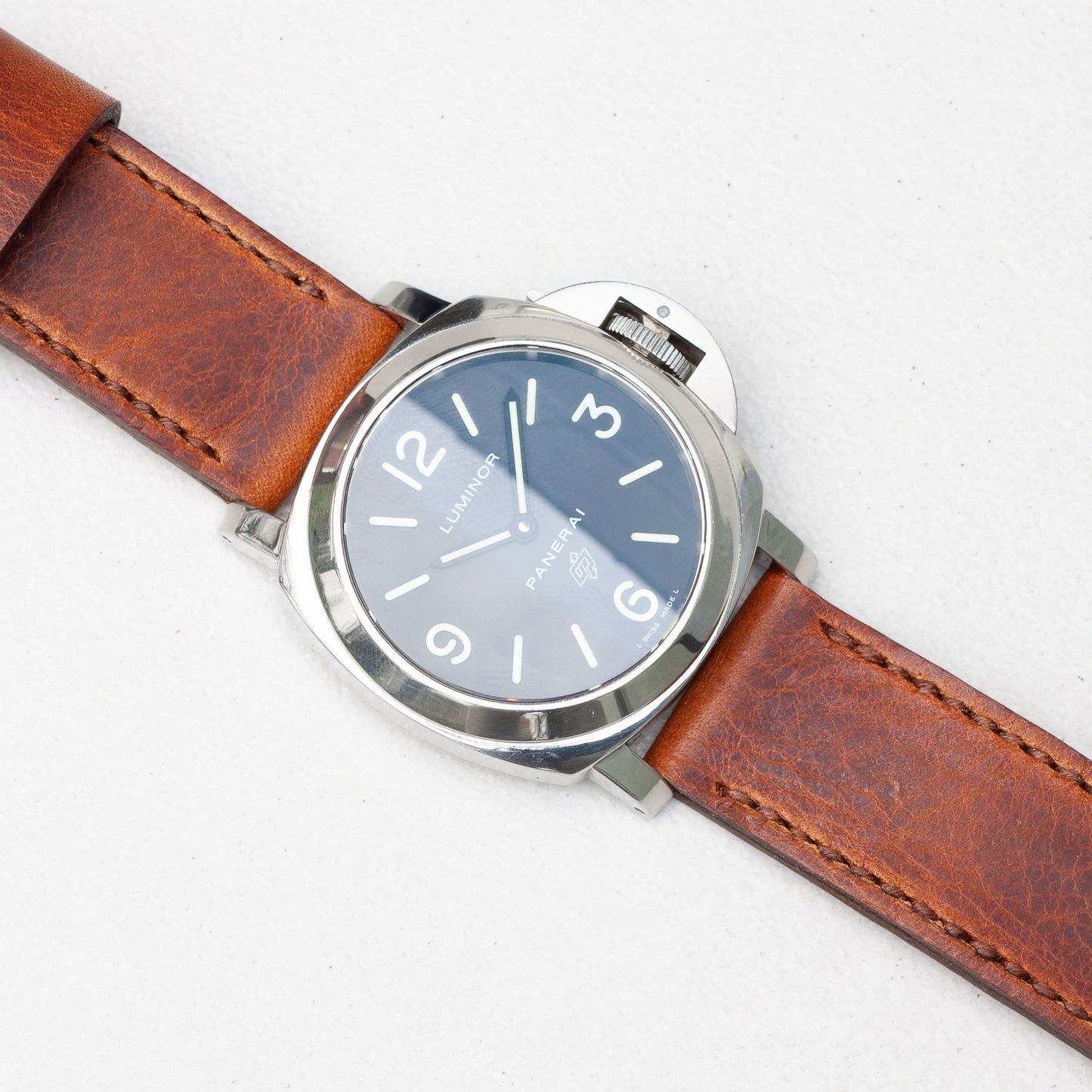 Panerai Luminor Zero on Tundra leather strap with light brown stitching