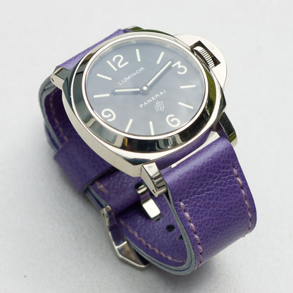 Panerai Luminor Zero on Ultraviolet leather strap with lavender stitching