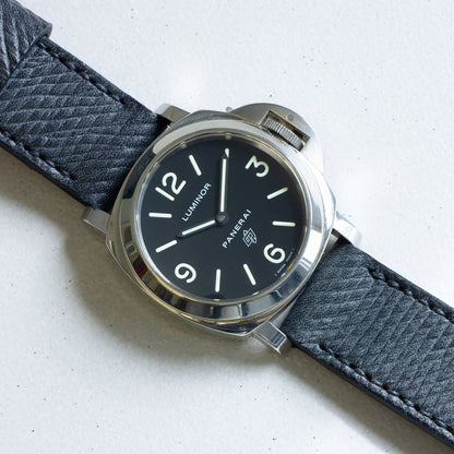 Panerai Luminor Zero on Vintage Black leather strap with black stitching