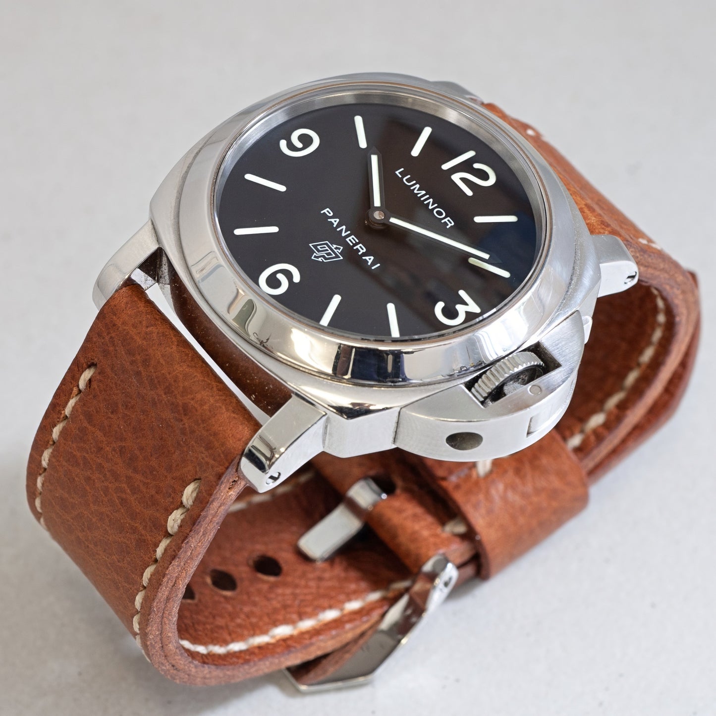 Panerai Luminor Zero on Whisky leather strap with natural stitching