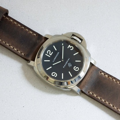 Panerai Luminor Zero on Zombie leather strap with natural stitching