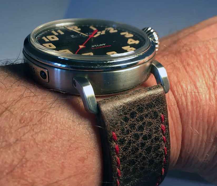 Zenith Pilot on Stone leather with red stitching. © Mark Thorpe