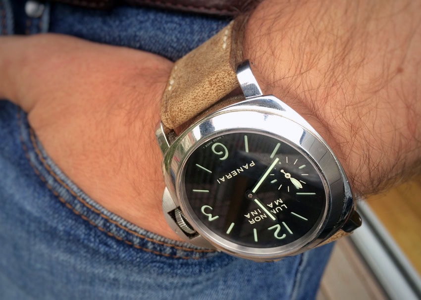 Panerai 111 on African Kudu leather with natural stitching. © Jesper Nordberg