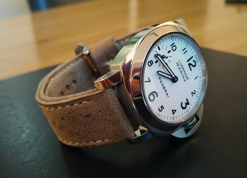 Panerai 113 on African Kudu leather with natural stitching. © Jason Watson