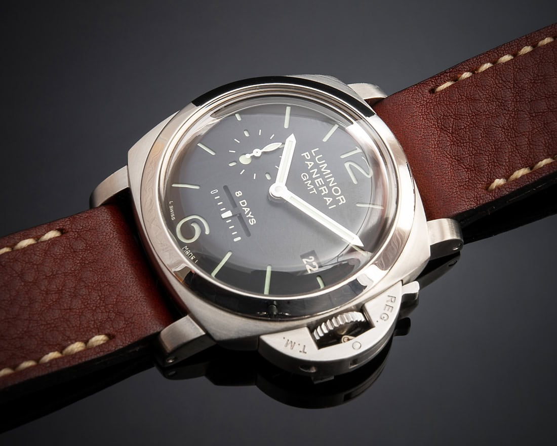 Panerai 233 on Cyclone leather with natural stitching. © Martin Tyler