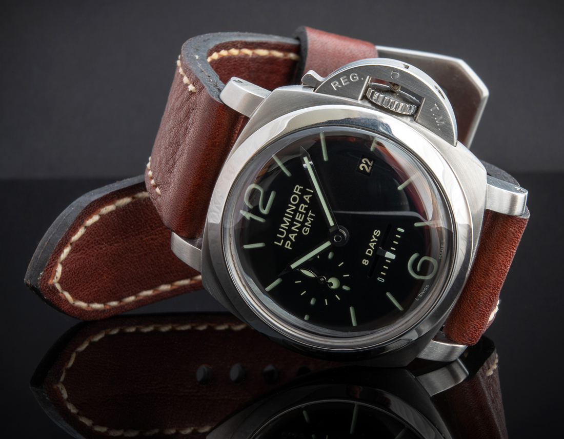 Panerai 233 on Cyclone leather with natural stitching. © Martin Tyler