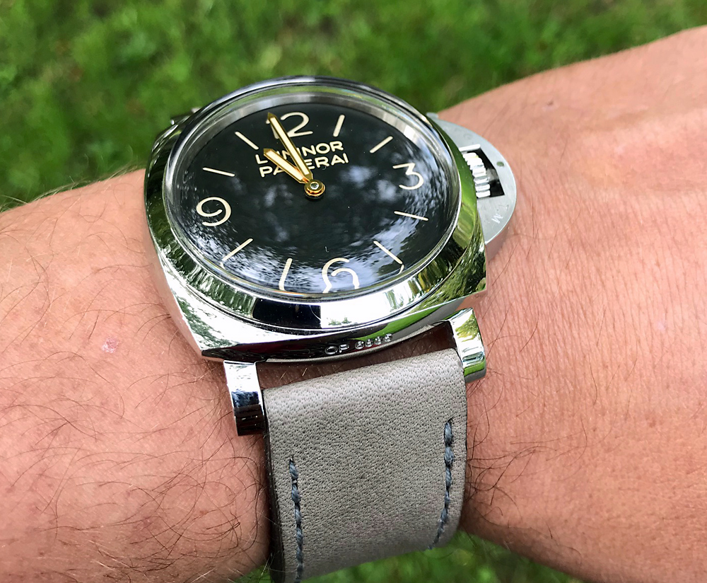 Panerai 372 on Military Grey leather with grey stitching. © Koen Veenendaal