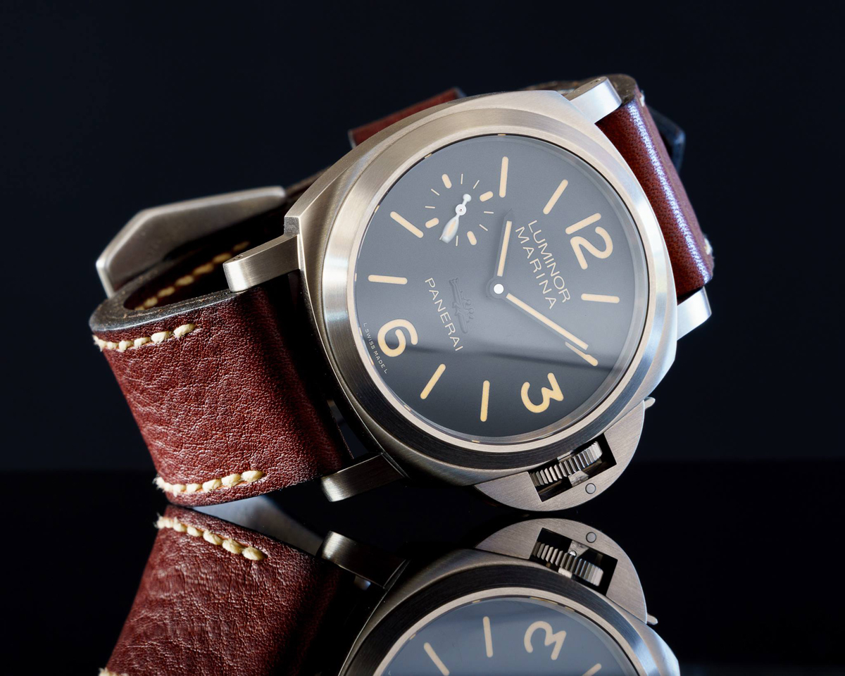 Panerai 913 on Cyclone leather with natural stitching. © Martin Tyler