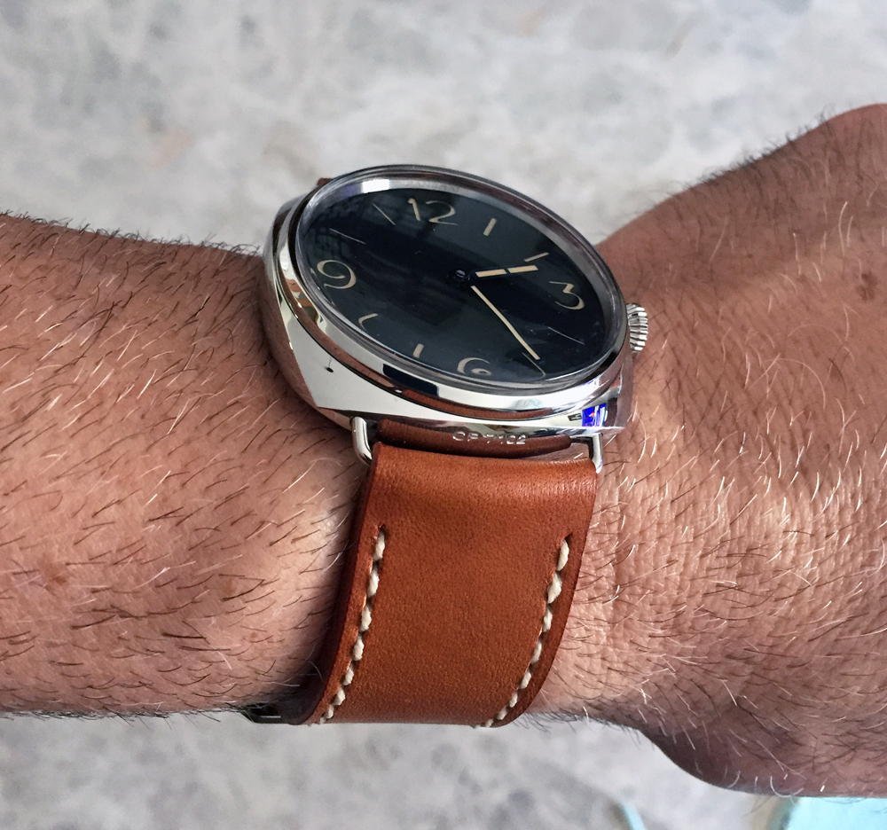 Panerai 721 on Caramel leather with natural stitching. © John Faessel