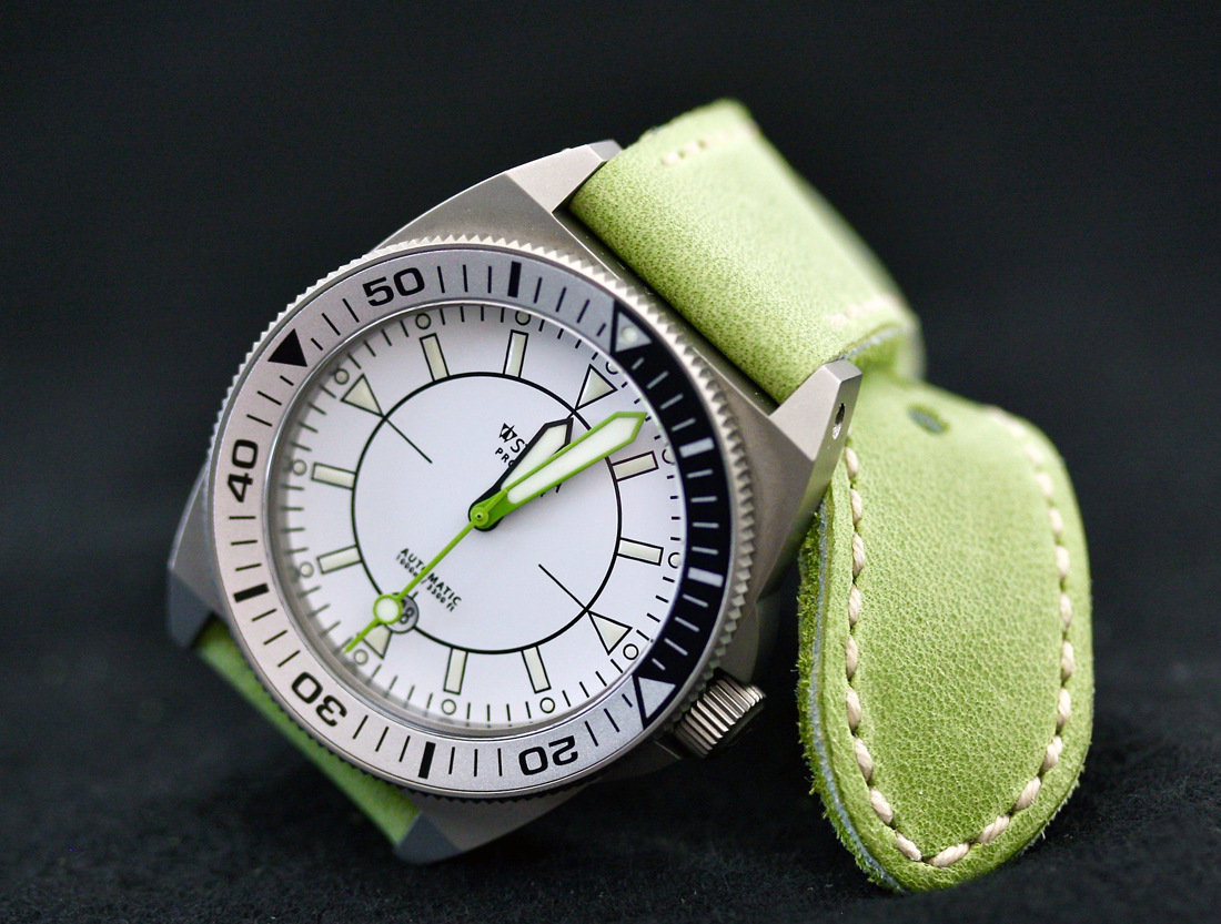 Stowa ProDiver 2 LE on Lime leather with natural stitching. © Richard Kaplan